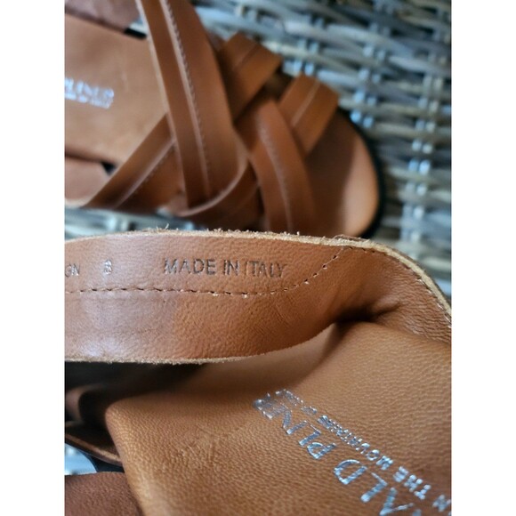 Donald Pliner Mens Sandals Leather Brown Iggie Congac Strappy Slides Size 8 main image 5